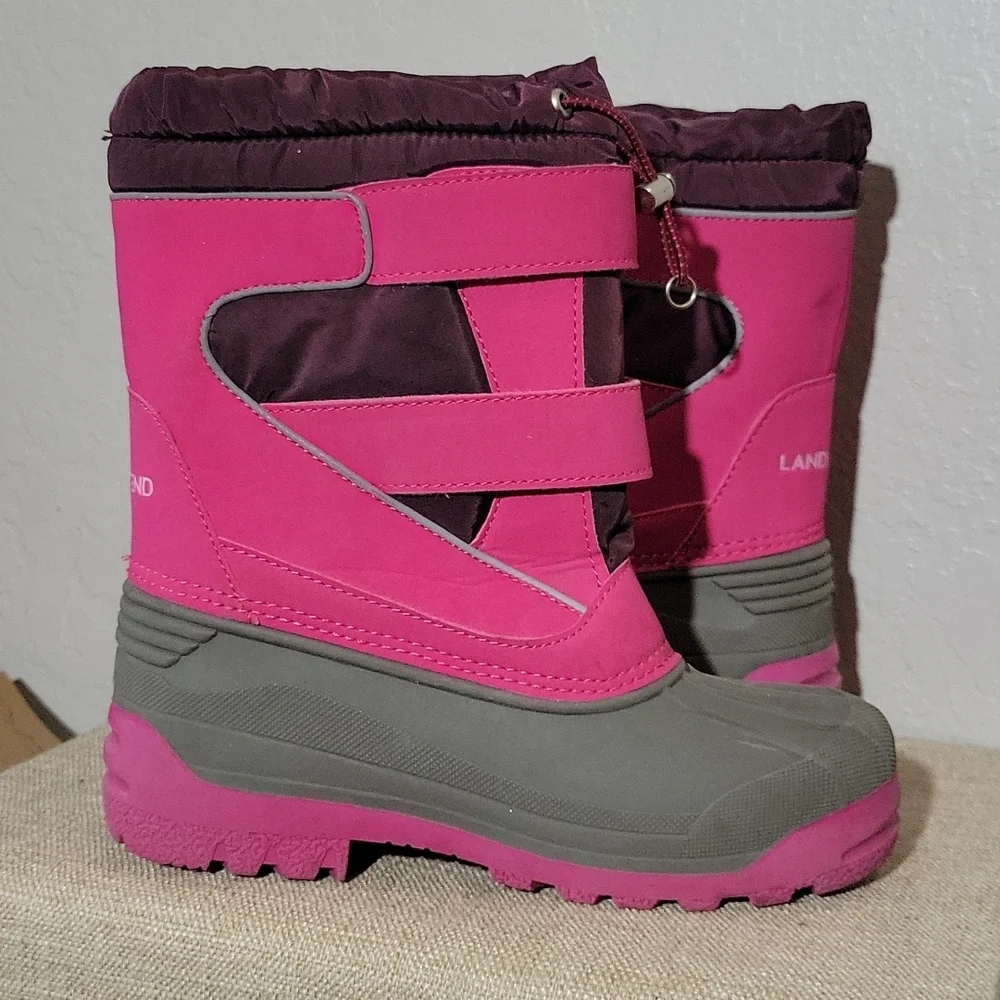 LANDS END Girls 4 Pink Winter Snow Boots